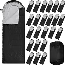 VitalCozy 24 Pcs Sleeping Bags for Adults Bulk Lightweight Waterproof Backpacking Camping Sleeping Bag with Compression Sack, Portable Compact for Winter Hiking Outdoor Camping Essential product image