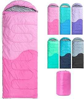 Sleeping Bag - 3 Seasons for Adults Kids Boys Girls Camping Hiking - Warm Cold Weather Lightweight Portable with Compression Bag for Backpacking in Spring, Summer, Fall and Winter product image