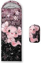 QOOMO Axolotl Cute Camping Sleeping Bags,3 Season Warm & Cool Weather,Lightweight,Waterproof Sleeping Bags for Adults & Kids,Traveling,and Outdoors product image
