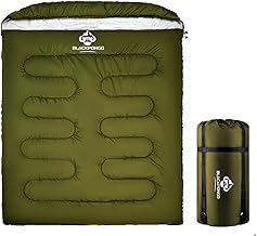 Double Sleeping Bag for Adults Men Women, XL Queen Size Two Person Sleeping Bag for All Season Camping Hiking Backpacking 2 Person Sleeping Bags for Cold Weather & Warm product image