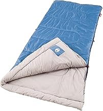 Coleman Sun Ridge 40°F Cool-Weather Sleeping Bag, Lightweight Adult Sleeping Bag with Soft Trim & Draft Tube, Machine Washable product image