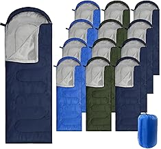 12 Pcs Camping Sleeping Bags Bulk 4 Seasons Warm Cold Weather for Homeless Waterproof Lightweight with Compression Bag Camping Gear Equipment for Adults Backpacking Hiking Travel product image