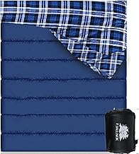 Double Sleeping Bag Cotton Flannel for Camping, Backpacking Or Hiking. Waterproof Queen Size Two Person Sleeping Bags for Adults Or Teens. Lightweight with Compression Sack product image