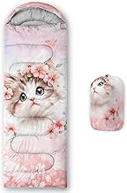 HOSIMA Kids Cute Dog Sleeping Bag,Different Pet Dogs Pattern Cold Weather Gear for Camping,Animal Themed with Christmas Tree Print Waterproof Sleeping Bags for Outdoors Hiking. product image