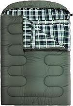 0 Degree Double Sleeping Bag for Adults Queen Size 2 Person Sleeping Bag for Cold Weather with Compression Sack for Car Camping, Hunting and Tent Camp product image