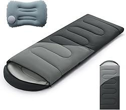 Sleeping Bags for Adults & Kids Lightweight Waterproof 3-4 Season Warm with Inflatable Pillow–Compact Portable Sleeping Bag for Cold Weather Camping, Hiking, Travel, Indoor/Outdoor Use product image
