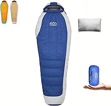 Ultralight Down Sleeping Bag for Adults with Pillow,15°F 32°F 45°F Ultra Compact Mummy Sleeping Bag with 680FP Duck Down for Women,Kids,Teens Backpacking,Camping and Hiking Outdoor product image