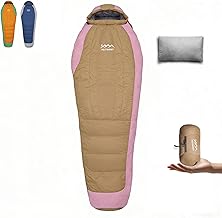 Ultralight Down Sleeping Bag for Adults with Pillow,15°F 32°F 45°F Ultra Compact Mummy Sleeping Bag with 680FP Duck Down for Women,Kids,Teens Backpacking,Camping and Hiking Outdoor product image