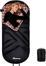 Cotton Flannel Sleeping Bag for Adults,4 Season Extra Wide Big&Tall XXL Portable Sleeping Bags for Warm Cold Weather Winter,Camping SleepingBag with Compression Sack,Hiking Backpacking,Indoor Outdoor product image