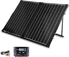 Renogy 100 Watt 12 Volt Portable Solar Panel with Waterproof 20A Charger Controller Foldable 100W Solar Suitcase with Adjustable Kickstand for Power Station, 100W Panel-20A Controller, Black product image
