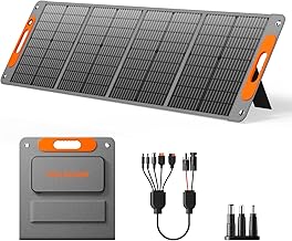 120W Portable Solar Panel for Power Station, 24% High Efficiency ETFE Foldable Solar Panel Charger, QC3.0, Type-C 60W, MC4 Output, IP65 Waterproof, for Outdoor Camping, RV, Emergency Power Supply product image