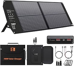 100W Portable Solar Panel USB-C PD 65W Fast Charging 24V MC4 DC QC3.0 USB-A Foldable Solar Charger for Power Station Generator Outdoor Camping RV Trip Off Grid Living product image
