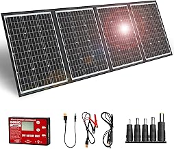 DOKIO 200W 36V Portable Foldable Solar Panel Kit, Compact 19x26.4in Design 9.7lb with Standalone Controller and USB, Monocrystalline Charger for 24V Batteries, Power Stations, RV Camping Emergency Use product image