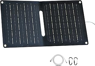 Portable Solar Panel (5V 2A Max) with USB-A Port for Cell Phone, Fan, Flashlight, IPX4 Waterproof Solar Panels, Foldable Solar Charger for Outdoor Camping, Hiking, Travel, Backpacking product image