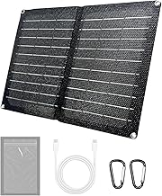 Foldable Solar Panel, 10W Portable Solar Charger with Dual USB Outputs 25% High Conversion Efficiency Solar Panels, Solar Controller for Portable Power Station, Power Bank, Phone, Laptop, Camping product image
