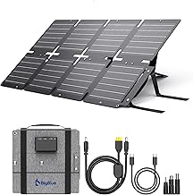 BigBlue 60W Portable Compact Solar Panel with PD 45W USB-C, 20W USB-A, DC Ports for Power Stations, Cellphones, Power Banks, Tablets, IP68 Waterproof, Foldable Camping Solar Charger with Kickstand product image