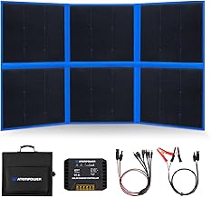 ATEM POWER 300W Portable Solar Panel, Foldable Solar Panel HPBC Chip, 20A MPPT Charger Controller 5V USB Output for 12/24V Battery/Power Station Outdoor Camper RV Hiking Durable Anti Cracking Coating product image