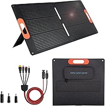 100W Portable Solar Panel for Power Station Generator,100 Watt Foldable Solar Panel Charger with MC4 Output,3-in-1 DC Connector,23.5% High Efficiency for Outdoor Camping RV Travel(100W) product image