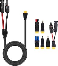 Solar Panel Connector Kit 6 in 1 Cable Solar Connector 14AWG Heavy-Duty Cable Weatherproof for RV Camping Portable Power Staion Generator DC5521 7909 8020 XT60 (16FT) product image