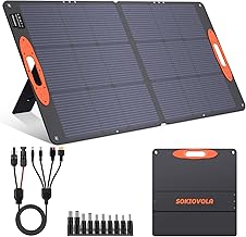 N-Type 16BB 110W Portable Solar Panel for EF/Jackery/Bluetti/Anker Power Station, 25% High Efficiency ETFE Foldable Solar Panel Charger IP68 Waterproof for Outdoor Camping RV product image