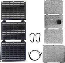 20W Portable Foldable Solar Panel, 3-Fold Solar Charger with USB QC3.0 & DC Outputs, lPx4 Waterproof Solar Panel Charger for Camping, Hiking, Portable Source, Emergency Power Outage product image
