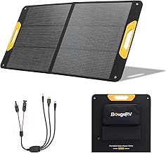 BougeRV 100W Portable Solar Panel, Fiberglass Solar Charger, Up to 25% Conversion Hight Efficiency, N-Type Foldable Solar Panel, IP65 Water Resistant for Camping, RV, Van, Boat, Hiking & Off-Grid Use product image