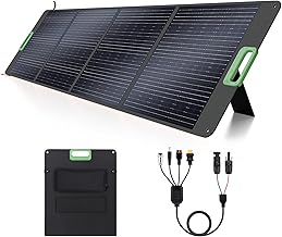 200W Portable Solar Panel, 23.5% High Efficiency ETFE Foldable Solar Charger for Power Station, IP65 Waterproof w/ 4 Kickstands, MC4 XT60 Anderson DC 4-in-1 Output for RV Camping Outdoor Emergency product image
