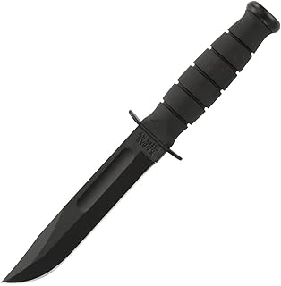 KA-BAR Short Black Straight Edge Fixed Blade Knife with Sheath, Compact Utility Outdoor Knife product image