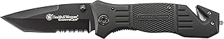 Smith & Wesson SWFR2S 8in High Carbon S.S. Folding Knife with 3.3in Tanto Point Serrated Blade and Aluminum Handle for Outdoor, Tactical, Survival and EDC product image