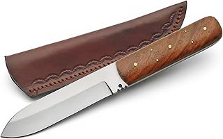 SZCO Full Tang Hunting Knife 8 Inch - Classic Patch Camping Knife with Burlwood Handle, Stainless Steel Blade & Sheath - Brown Pocket Knife for Hunting, Cutting & Outdoor uses - Knives for Men product image