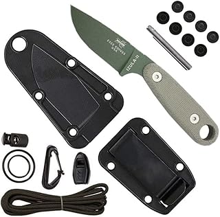 ESEE Knives Izula II Fixed Blade Knife w/Survival Kit, Sheath, Clip Plate, & Micarta Handle (Olive Drab Blade/Black Sheath/Survival Kit) product image