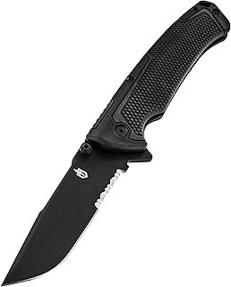 Gerber Gear Folding Knife,Serrated,Tanto,3-1/2 in, Black G-10 (30-000840) product image