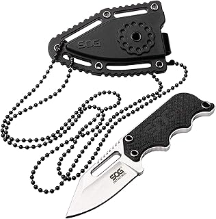 SOG Instinct Mini Small Fixed Blade Knife- 8.75 Inch x 1 Inch x 4 Inch Full Tang Adjustable Clip Belt or Boot Knife with Tactical Knife Sheath and Neck Knife Lanyard (NB1002-CP) product image