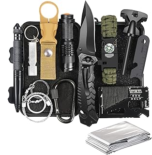 Gifts for Men Dad Husband Him Fathers Day, Survival Kit, Emergency Survival Gear and Equipment 14 in 1, Anniversary Birthday Gifts for Him Boyfriend, Hunting Fishing Camping Accessories, Cool Gadget product image