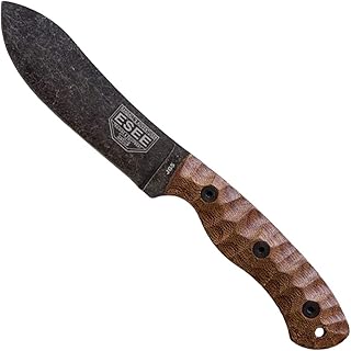 ESEE James Gibson Designed JG5 Nessmuk Fixed Blade Knife w/Sculpted Micarta Handles, Black Oxide Finish, and Brown Leather Pouch Sheath (Brown Sculpted Micarta) product image