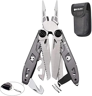 BIBURY Multitool Pliers, 18 in 1 Multi Tool with Titanium-Plated Handle & Safety Hammer, Safety Locking Design Stainless Steel Tool Pocket Knife for Outdoor, Survival, Camping, Hiking, Home Repair product image