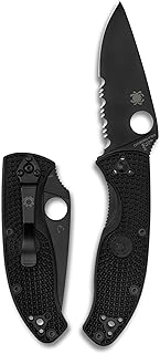 Spyderco Tenacious Folding Pocket Knife with 3.3" 8Cr13MoV Steel Blade and FRN Handle - EDC Knife for Men and Women, Perfect for Hunting, Tactical, Camping, Survival - CombinationEdge - C122PSBBK product image