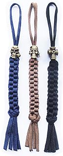 3pcs Knife Paracord Lanyard Rope with Alloy Skull and Cross Pendant,EDC Multifunctional Tool Outdoor Camping Knives Gadget product image