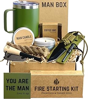 Man Box, Gift Box for Men- Birthday Gifts for Men, Mens Gift Basket, Gifts for Him- Cool Camping Gift Sets for Guys, Son, Brother, Boyfriend, Dad, Husband, Male, Friend product image