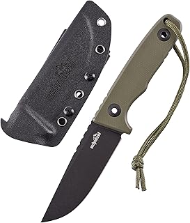 SCHNITZEL TRI - Outdoor Knife with Kydex Sheath and Dangler Carrying System - Bushcraft Knife Outdoor Leisure Knife Adult (Green) product image