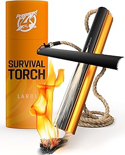 Fire Starter Survival Tool - All-in-One Flint and Steel Fire Starter Kit - Ferro Rod Fire Starter with 36" Waterproof Tinder Wick Rope and Steel Fire Striker - Patented Firestarter | Prepared4X product image