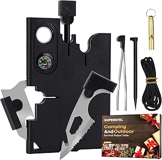 Credit Card Tool Multitool, Christmas Stocking Stuffers 18 in 1 Cool Gadgets, Useful Fathers Gift for Dad, Upgraded Multi-Tool Birthday Gifts Men Women Survival Wallet Tools with Screwdrivers Compass product image