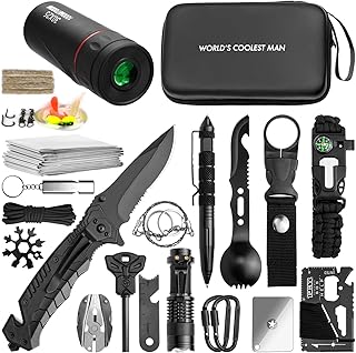 Emergency Survival Kit Gifts for Men Husband Dad, 34 in 1 Survival Gear and Equipment for Camping Hiking Outdoors Adventures, Birthday Christmas for Men Boyfriends Fathers product image