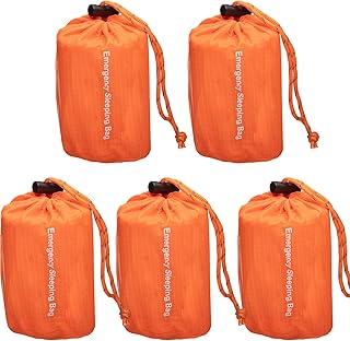 NovaMedic Emergency Sleeping Bag 5 Pack – 84"x36" Thermal Mylar Survival Bivy Sack – Waterproof, Lightweight & Compact Emergency Blanket for Camping, Hiking, Outdoor Survival & Travel product image