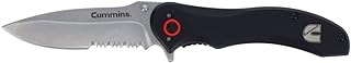 Cummins Serrated Blade D2 Steel Pocket Knife 3-inch CMN4726 - Lightweight Folding Knife Survival Tactical EDC- Black product image