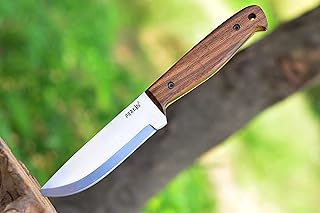Perkin Fixed Blade Hunting Knives Full Tang with Leather Sheath, Solid & Sharp Blade Outdoor Survival Hunting Knife, Comfortable N Wood Handle Bushcraft Knife Camping Knives for Men and Women BUSH9.5 product image