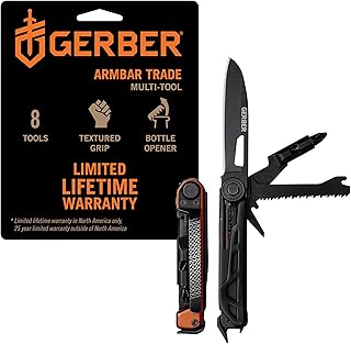 Gerber Gear Armbar Trade 8-in-1 Pocket Knife EDC Multitool with Blade, Pry Bar, and Hammer for Camping, Burnt Orange product image