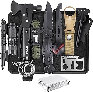 Gifts for Men Christmas Dad Husband Boyfriend Him, Survival Kits, 14 in 1 Survival Gear Camping Essentials Cool Gadgets for Camping Hiking Wilderness Adventures and Disaster Preparedness product image