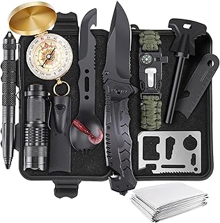 Gifts for Christmas Survival Kits for Men Dad Husband Him, 13 in 1 Survival Gear and Equipment Tactical Tools for Camping Hiking Hunting Outdoor Adventure, Cool Birthday Idea product image