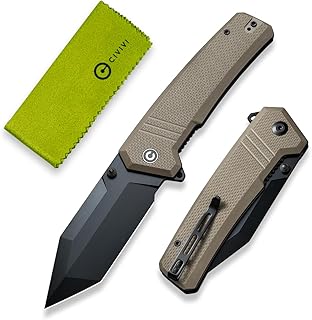 CIVIVI Pocket Knife for EDC, Bhaltair Tanto Folding Knife, 3.98'' 14C28N Blade G10 Handle, Liner Lock Knife for Men Outdoor C23024-2 product image